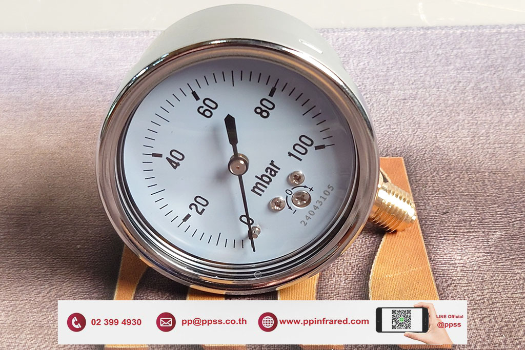 HEATWAVE Pressure Gauge 0-100 mbar l เกจวัดแรงดันแก๊สช่วงแรงดันต่ำ