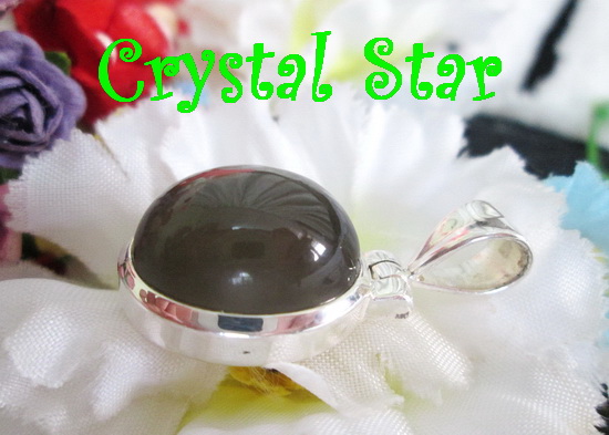 จี้มูนสโตนสีเทาดำ เกรด A