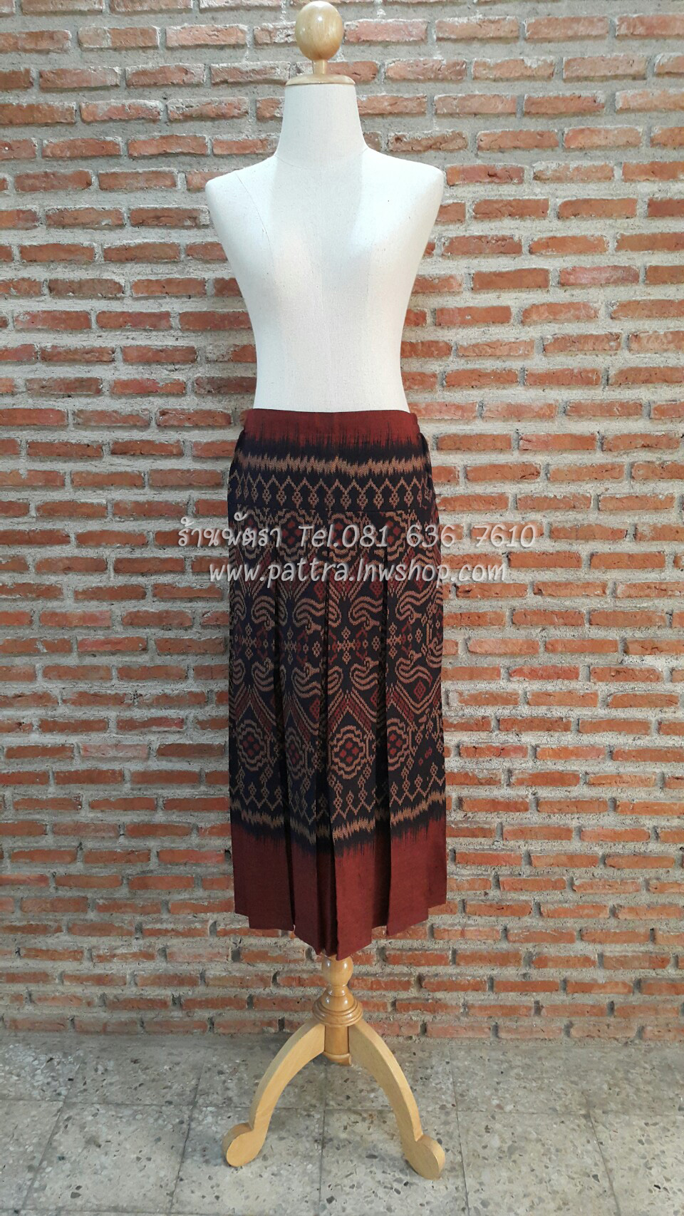 กระโปรงผ้าฝ้ายผ้าพื้นเมืองลายสวย