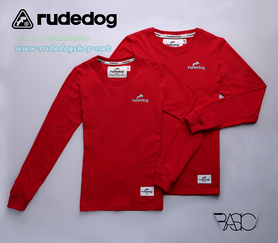 เสื้อยืดแขนยาว Rudedog รุ่น Basic (เบสิค) สีแดง