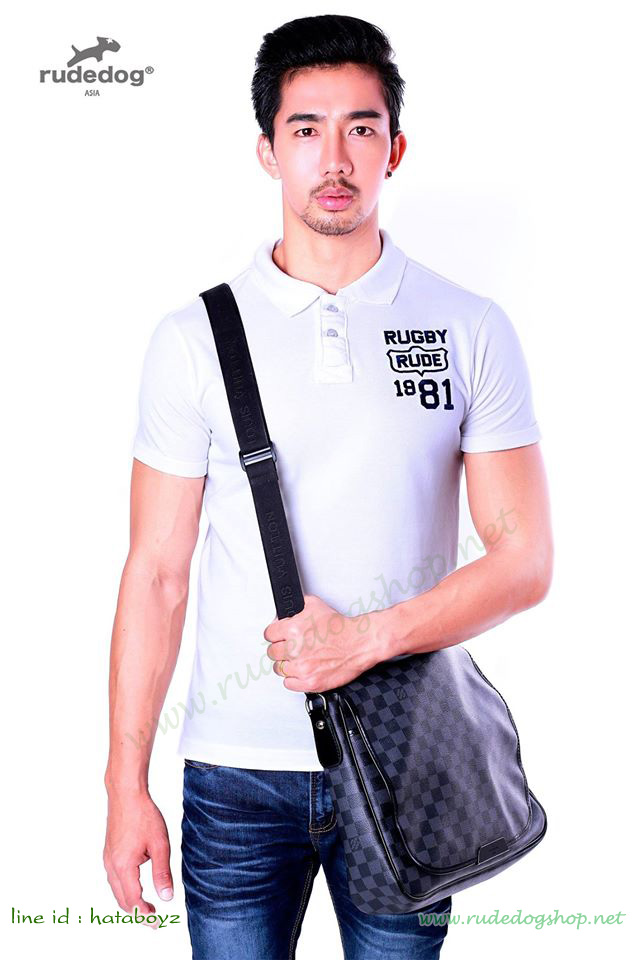 เสื้อ polo rudedog รุ่น Rugby สี White (ขาว)