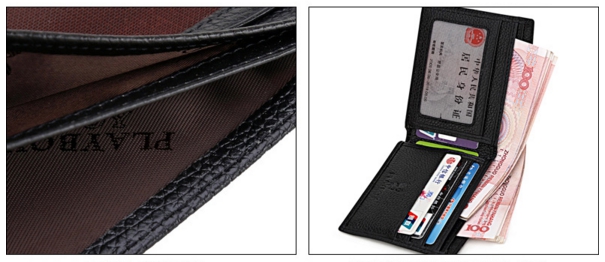 กระเป๋าสตางค์ผู้ชาย PL010 [สีน้ำตาล]