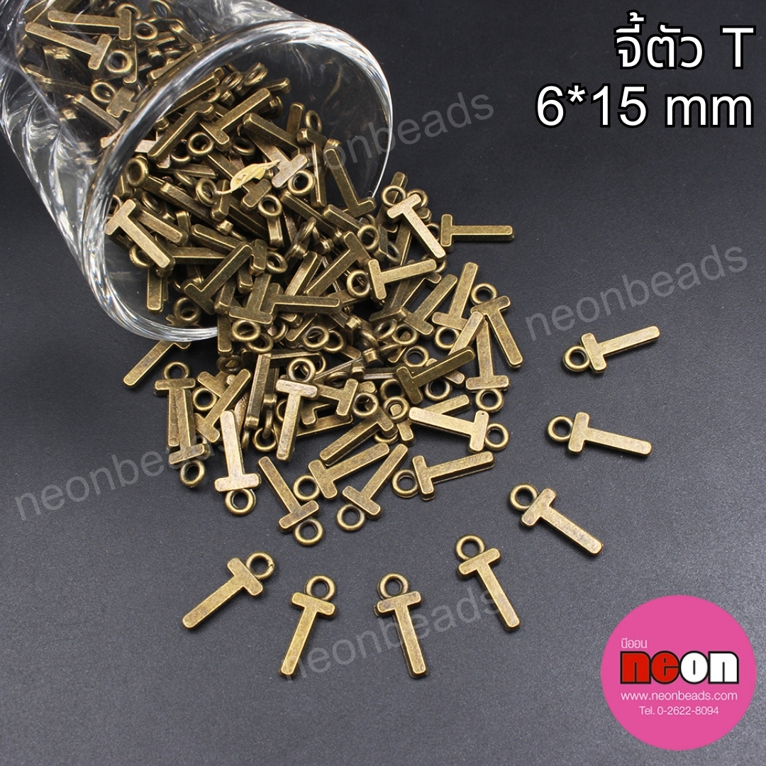 NO.78.จี้ตัว Tขนาด6*15มิล.