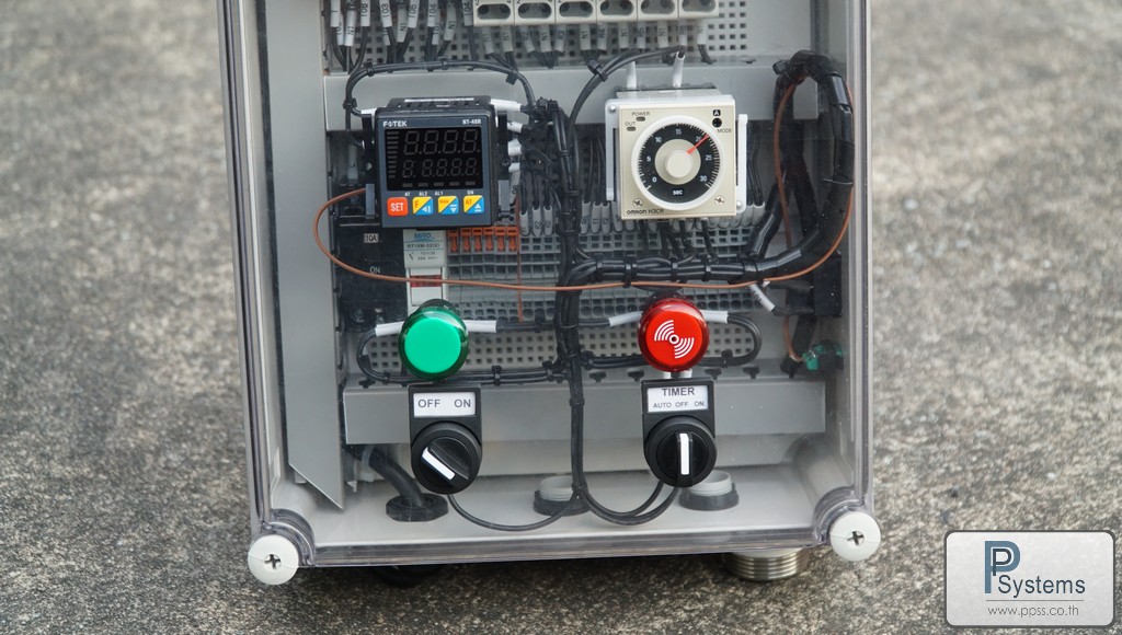 POWDER COATING CTRL MODULE, ABS PLASTIC BOX, DIGITAL TEMP. CONTROLLER "FOTEK" ,TIMER "OMRON", LED LAMP FOR 6 MODULES