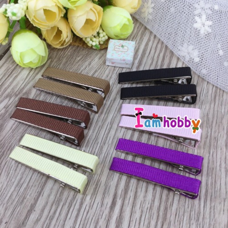 กิ๊บหุ้มผ้า 4 cm. คละสี ( 6 คู่ )