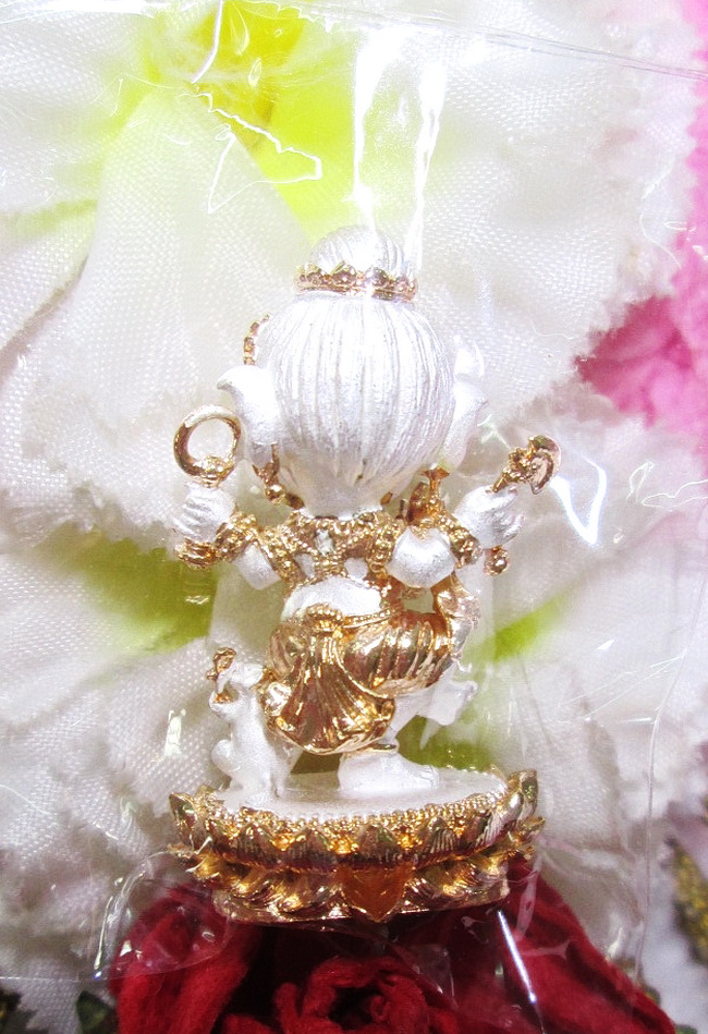 พระคเณศนาฏราช เนื้อบรอนซ์ 2 K พิงค์โกลด์+เงิน