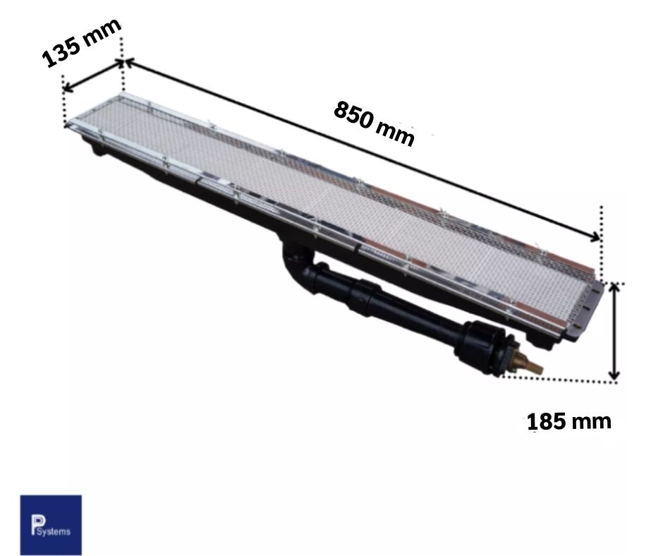 หัวเตาอินฟาเรด SUNSRAYS GR-2402 9.60kW ชนิดเหล็กหล่อ ขนาด 850x135x185