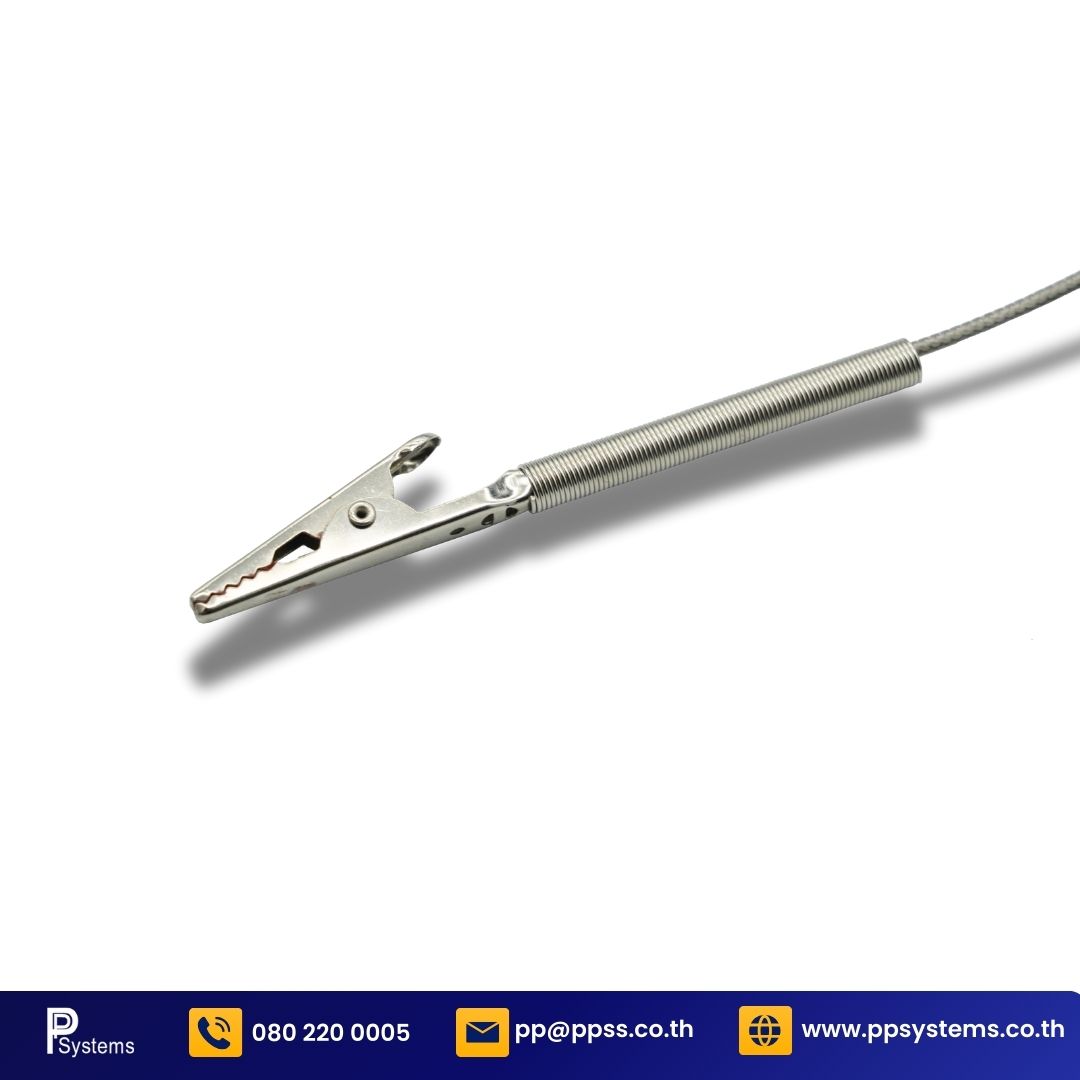 HEATwave Crocodile Clamp Surface SUS Braid Thermocouple Type K - 1m long l สายวัดอุณหภูมิ