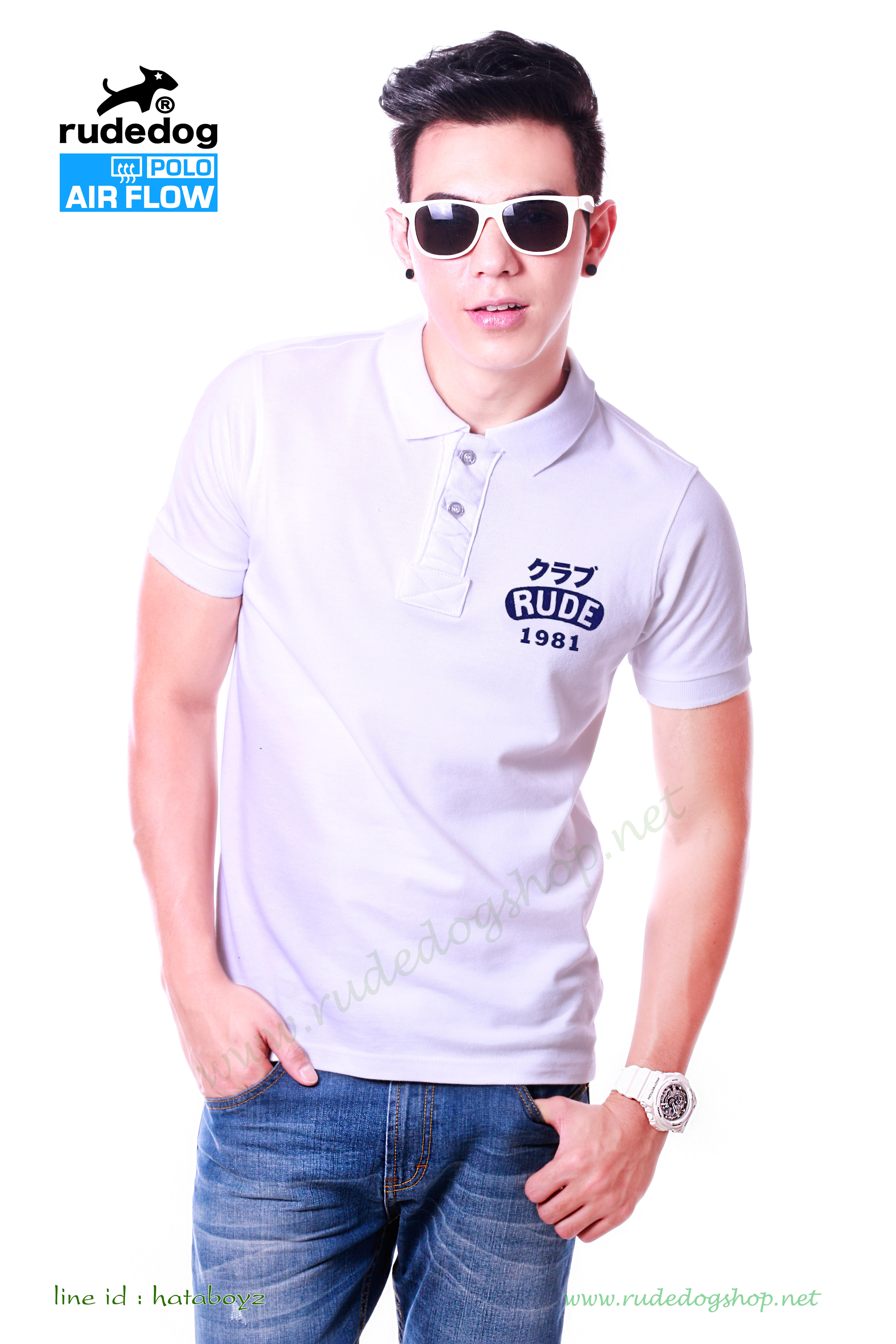 เสื้อ polo rudedog รุ่น Club rude สี White (ขาว)