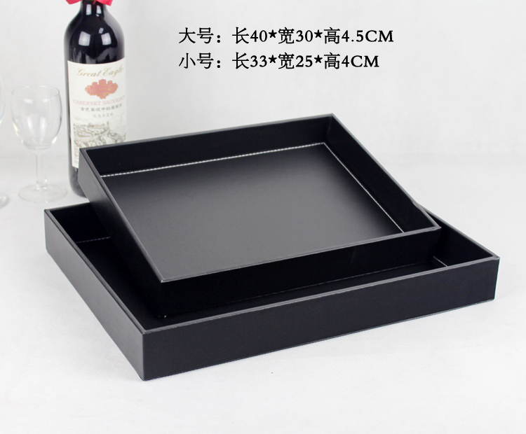 ถาดหนัง ถาดโรงแรม หนัง PU สีดำ ขนาด 40cm x 30cm x 5cm