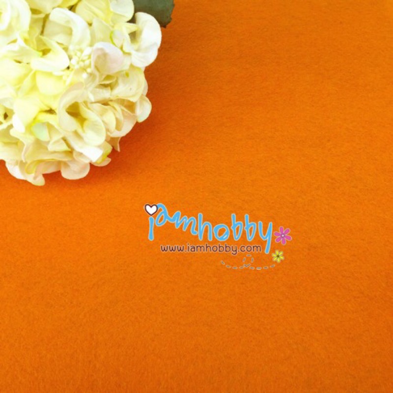 ผ้าสักหลาด สีพื้น แบบแข็ง หนา 1 มิล สีส้ม #2