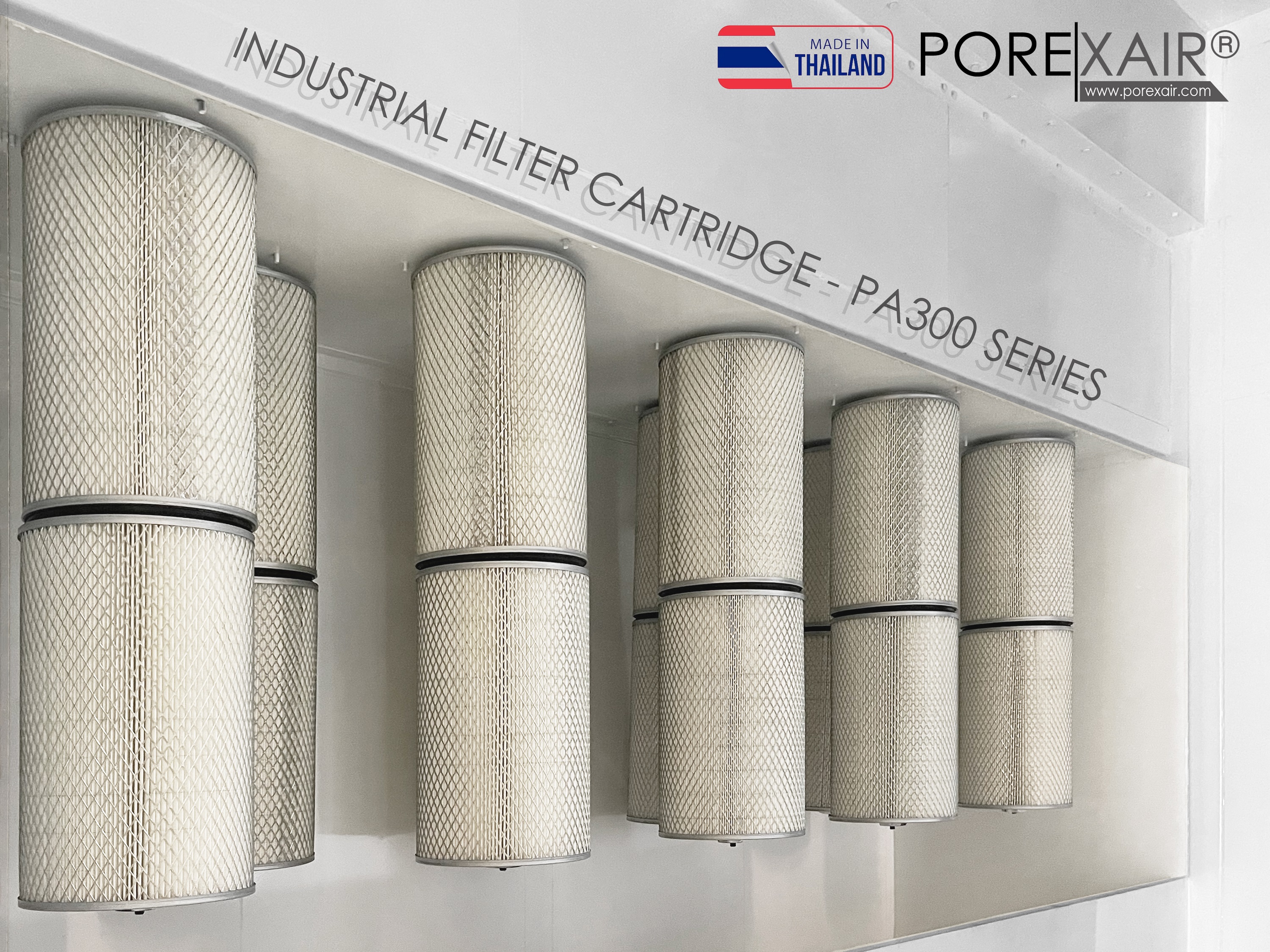 PoreXair Cartridge Filter PA300 CT-20 l ไส้กรองสีฝุ่น High Tensile Paper ขนาด 330x216x600