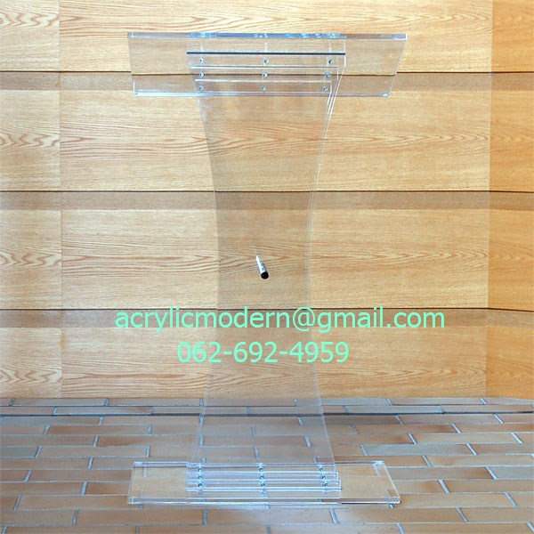 โพเดียมอครีลิค แบบถอดประกอบทรงโค้ง