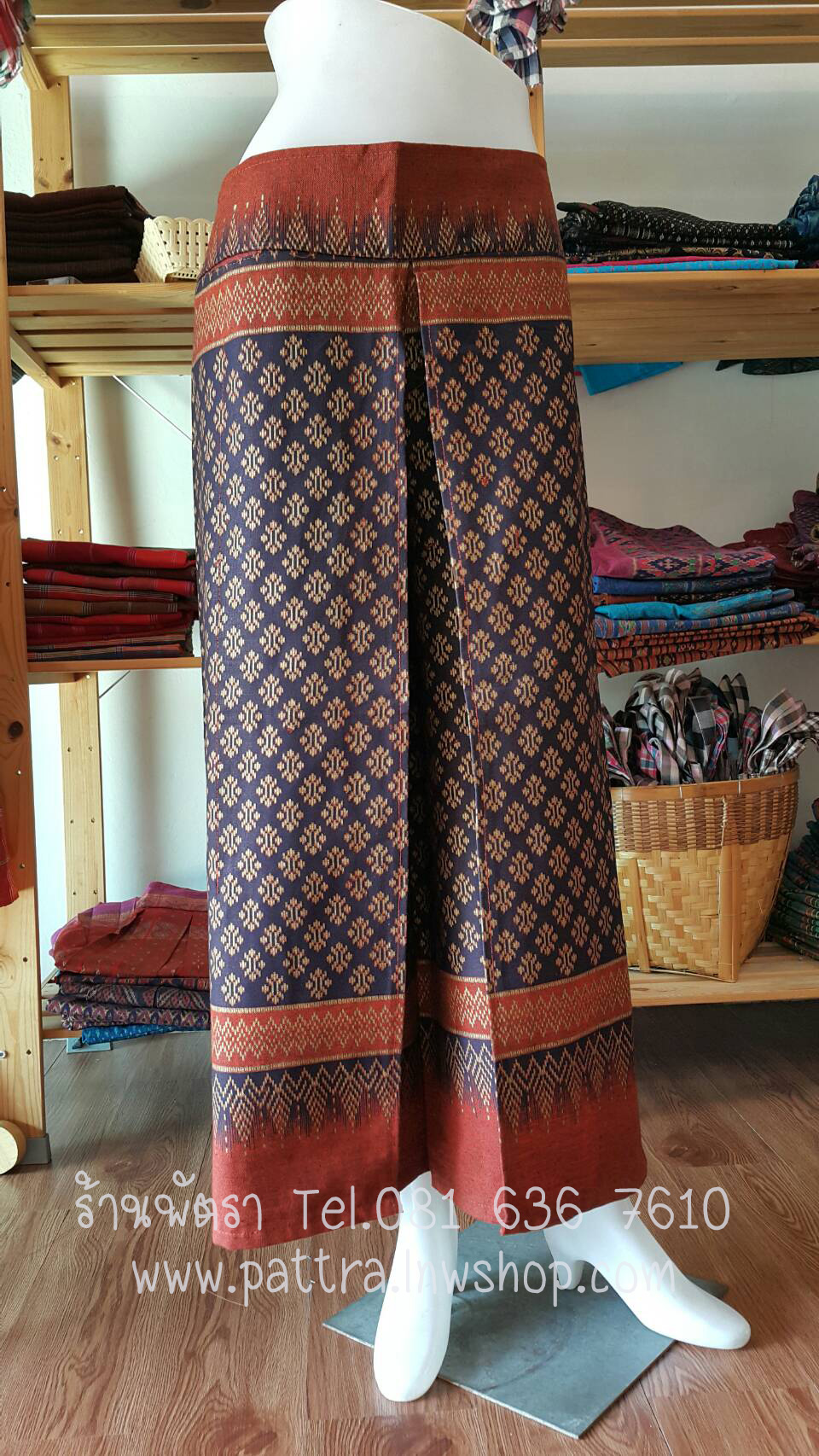 กางเกงผ้าฝ้ายผ้าพื้นเมือง