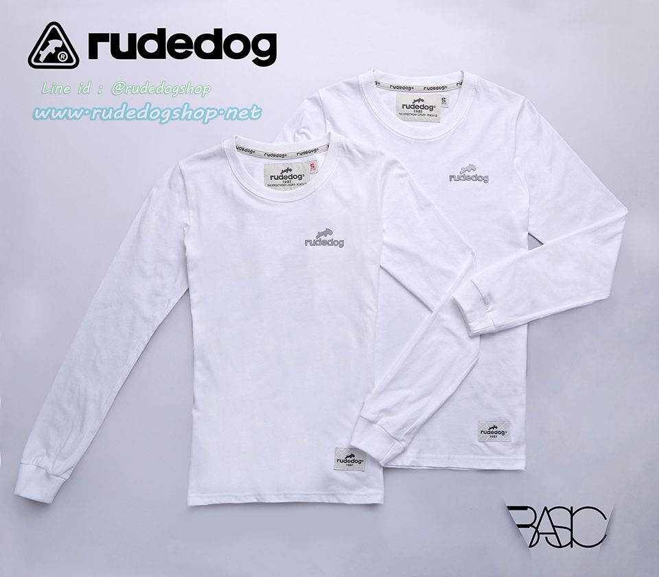 เสื้อยืดแขนยาวผู้หญิง rudedog รุ่น Basic (เบสิค) สีขาว