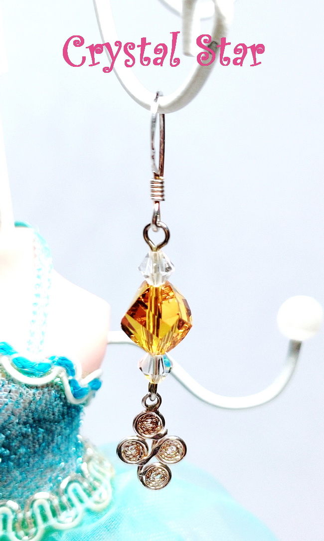 ต่างหูเงินและคริสตัล Swarovski