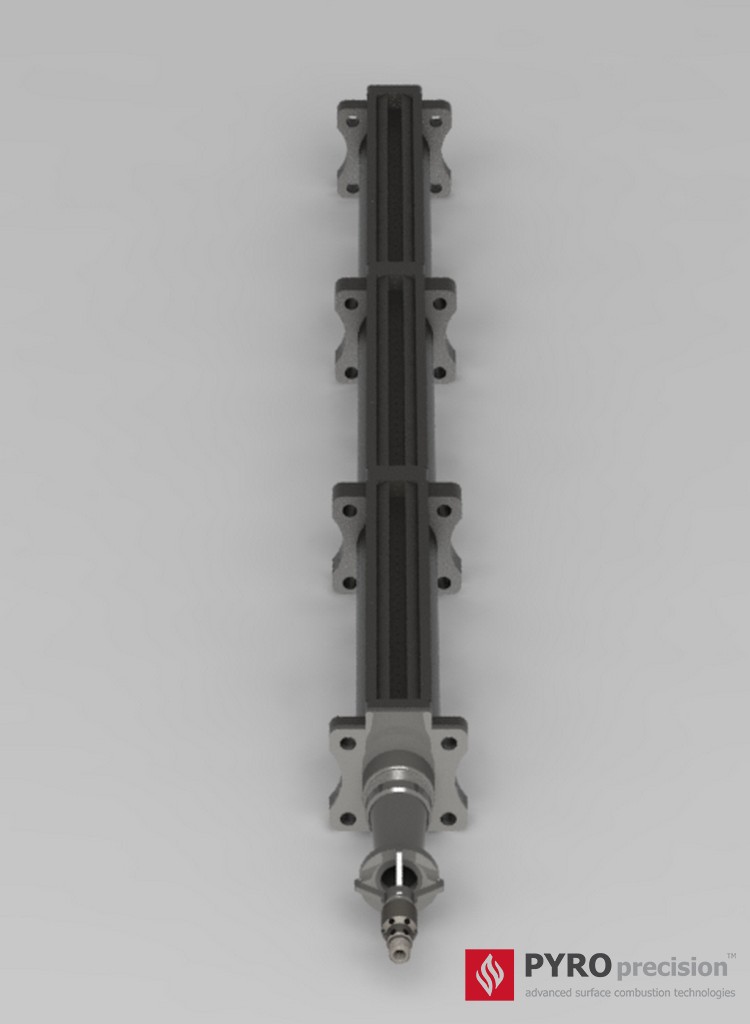 หัวเตาแก๊ส ตรงยาว LD305-ST-3 Linear Modular Tank Heating Burner (Venturi) ความยาวโมดูล 30ซม - 3.0ม กำลัง 6-60 กิโลวัตต์ สำหรับถังต้มถังต้มอุตสาหกรรมทรงสี่เหลี่ยม