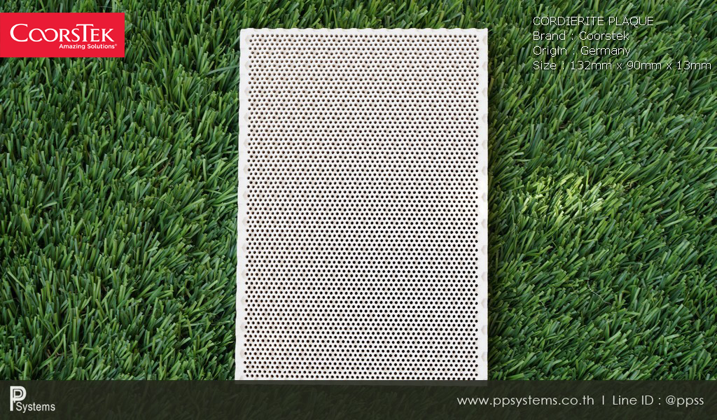 กระเบื้องหัวเตาอินฟาเรด แผ่นรังผึ้งหัวเตา COORSTEK Cordierite Plaque (Germany) ขนาด 132x90x13