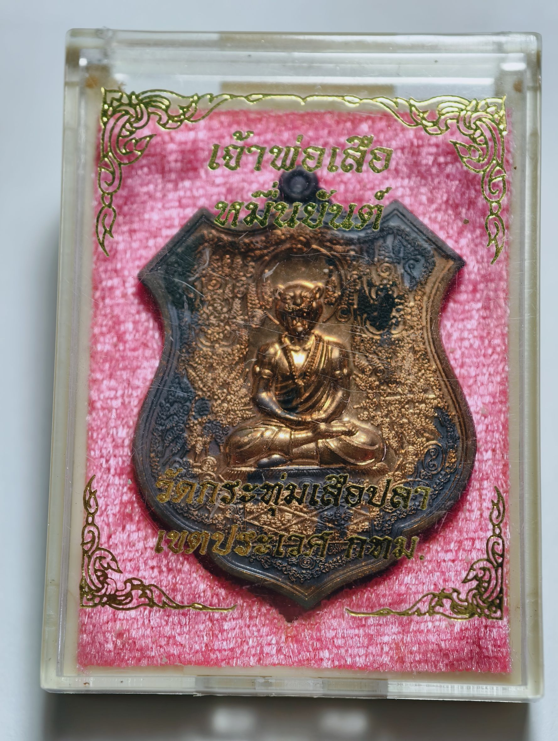 เหรียญหมื่นยันต์ เจ้าพ่อเสือ ด้านหลังยันต์ราชาพยัคฆ์มหาอำนาจ วัดกระทุ่มเสือปลา กรุงเทพ ปี 2562 มหายันต์ แช่น้ำมนต์ AC6545