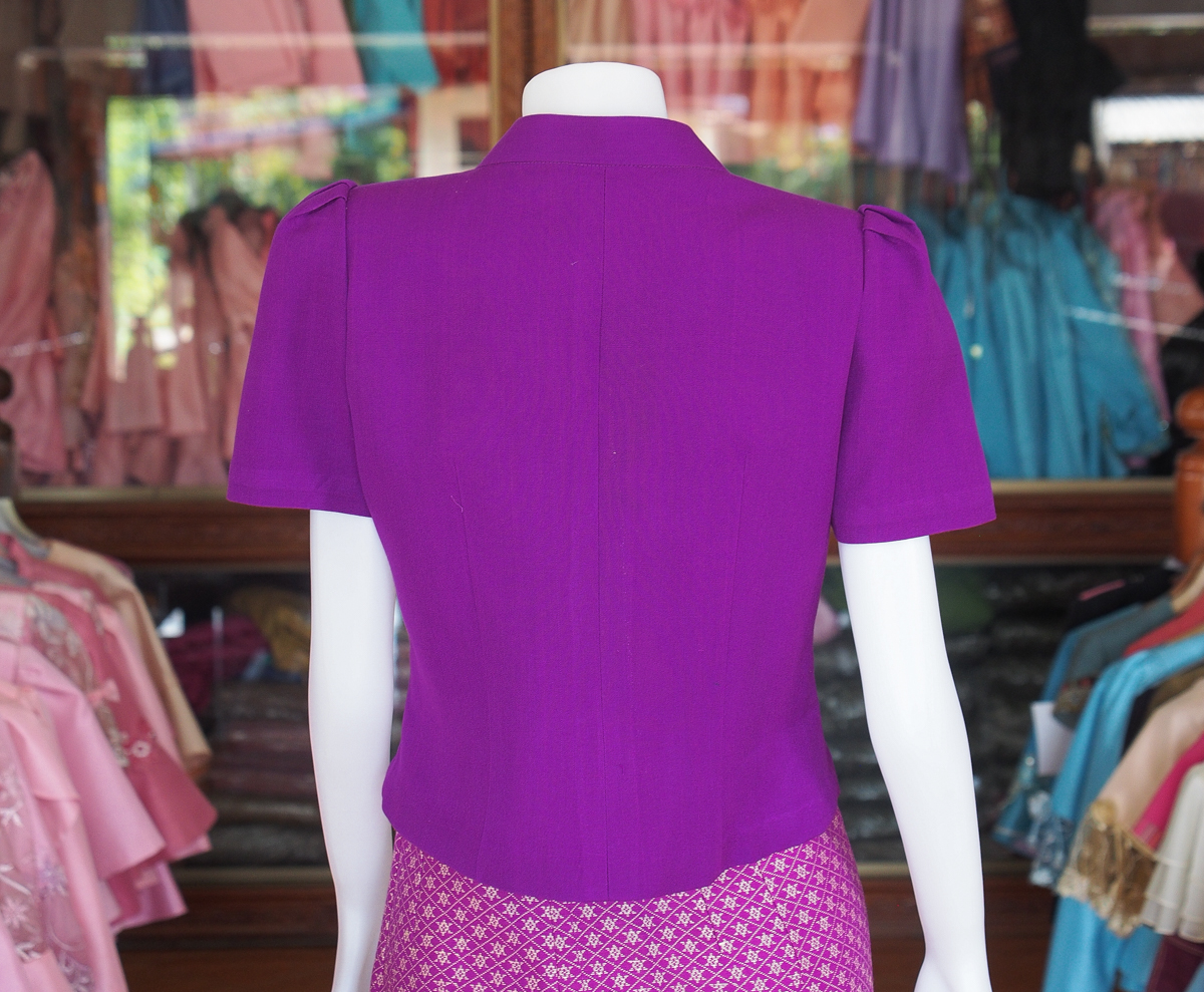 เสื้อผ้าฝ้ายสุโขทัย สีม่วง ไซส์ M