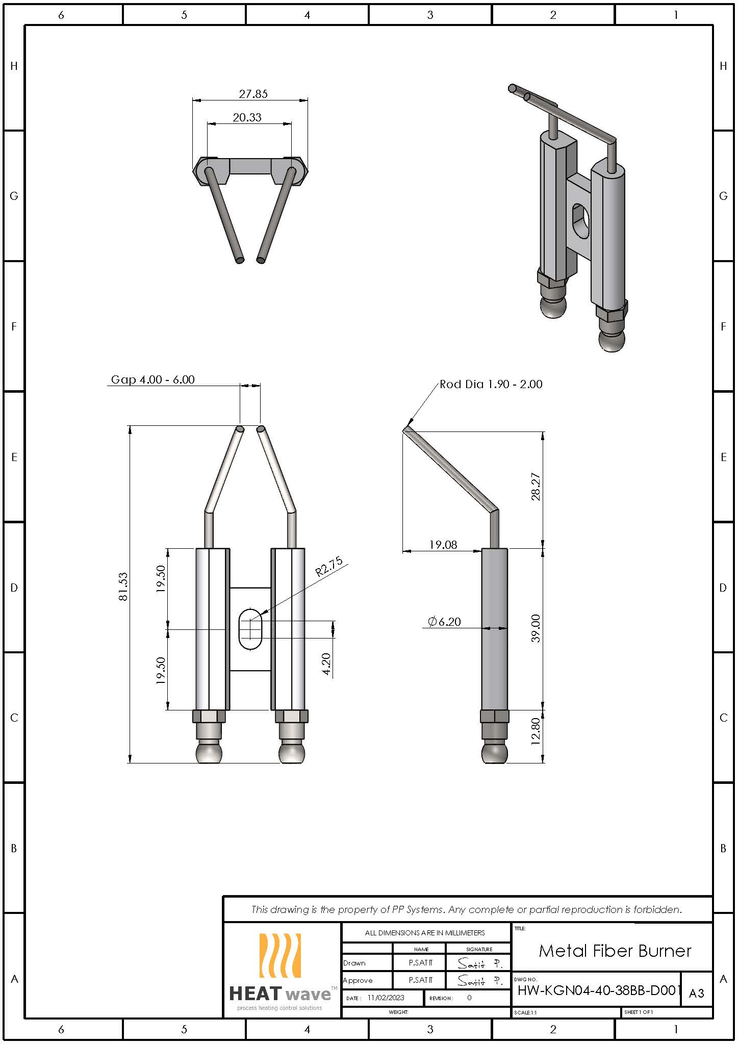 HEATwave H-Type Side Bend Rod 2.0mm Igniter for Kitchen Burner l เขี้ยวสปาร์ค รูปทรง H งอ สำหรับจุดสปาร์ค (อย่างเดียว) สำหรับเตาฟู่ เตาครัว
