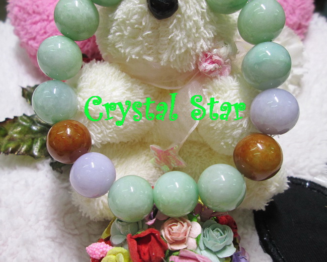 สร้อยข้อมือหยกสีผสม