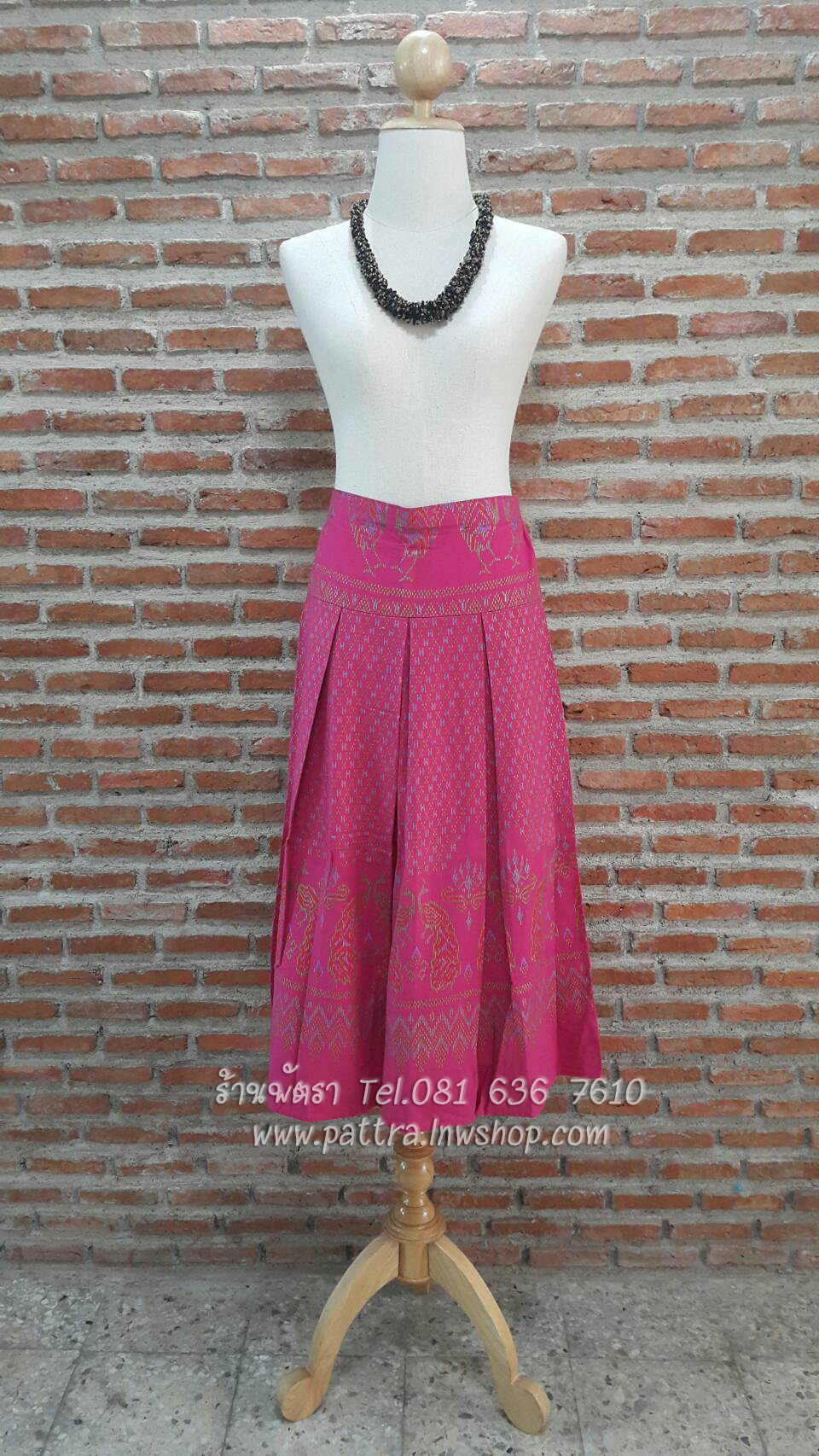 กระโปรงผ้าฝ้ายผ้าพื้นเมืองลายสวย