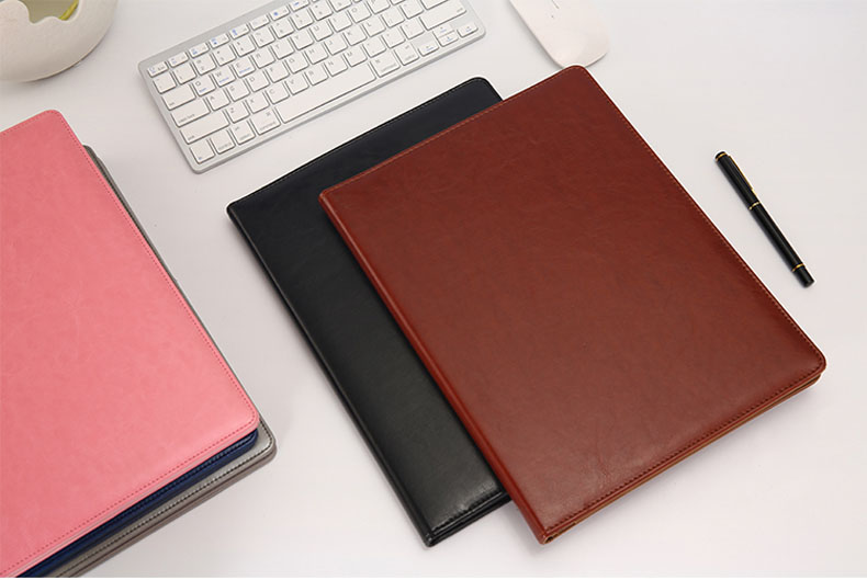 แฟ้มหนัง แฟ้มประชุม แฟ้มโรงแรม ขนาด A4 สีดำ Black