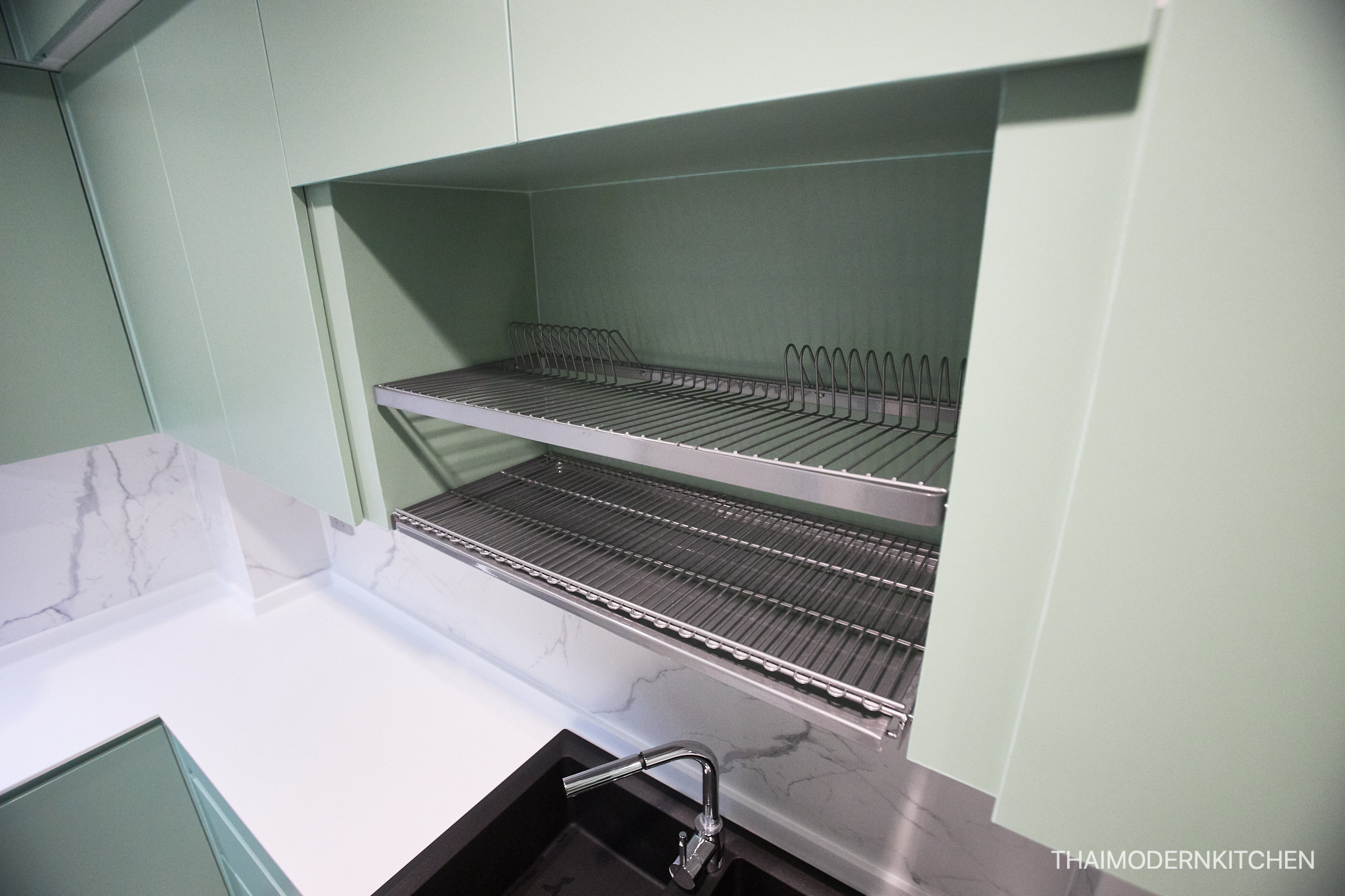 ครัวบิ้วอิน บ้านคุณกิตติศักดิ์ ราคา 140,000 -ทำตู้บน 2 ชั้น