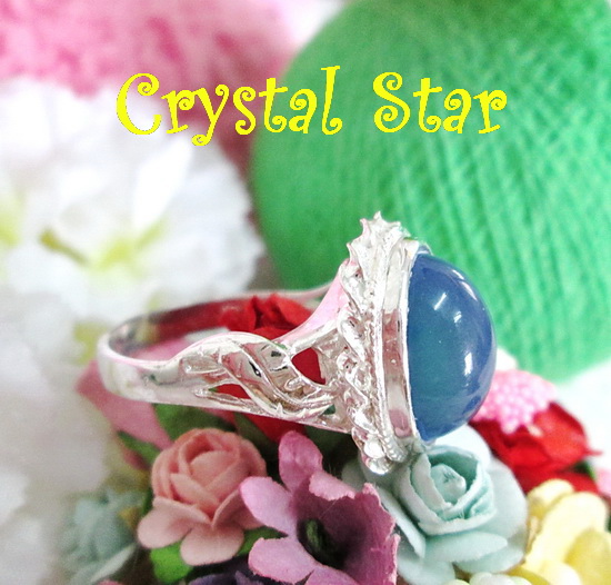 แหวนโป่งข่าม (แก้วแรสีฟ้า)