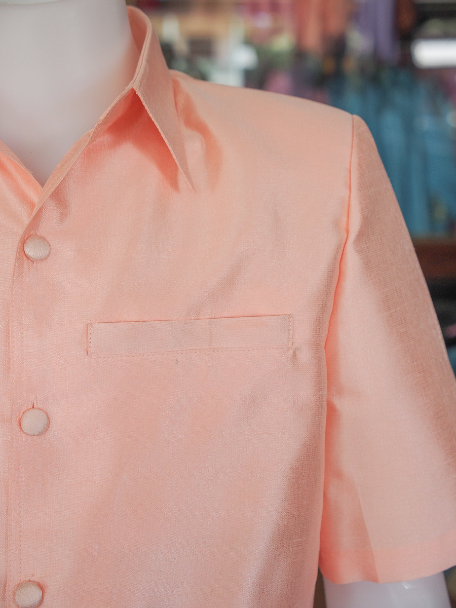 เสื้อสูทไหมมุก สีโอรส ไซส์ XL