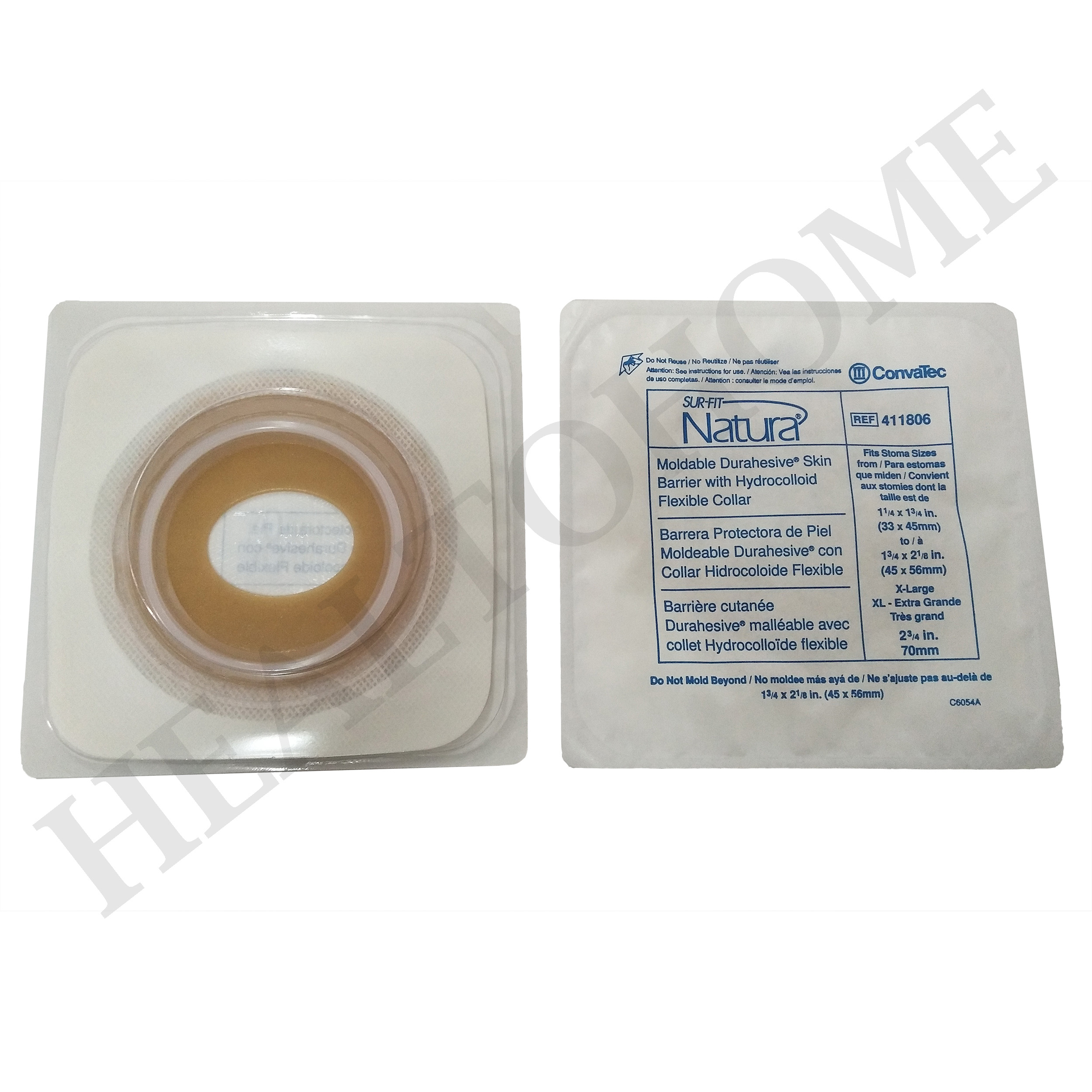 Convatec Sur-Fit Natura Flat Moldable แป้นสำหรับติดถุงหน้าท้อง แบบปั้นแต่ง (เฉพาะแป้น ไม่รวมถุง)