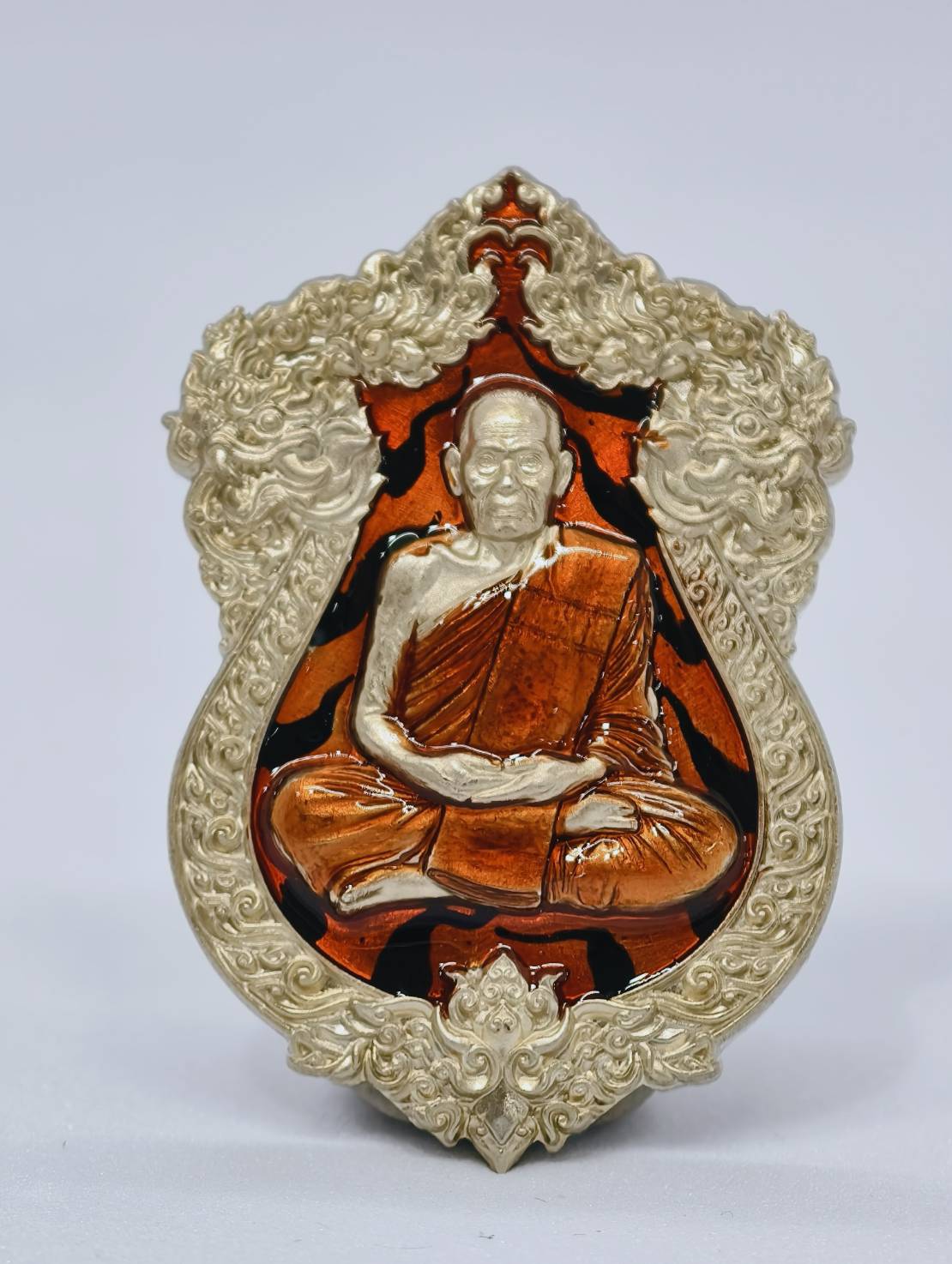 หลวงพ่อพัฒน์ วัดห้วยด้วน รุ่น เศรษฐีปากน้ำโพ อัลปาก้า ลายเสือ (KA1275)