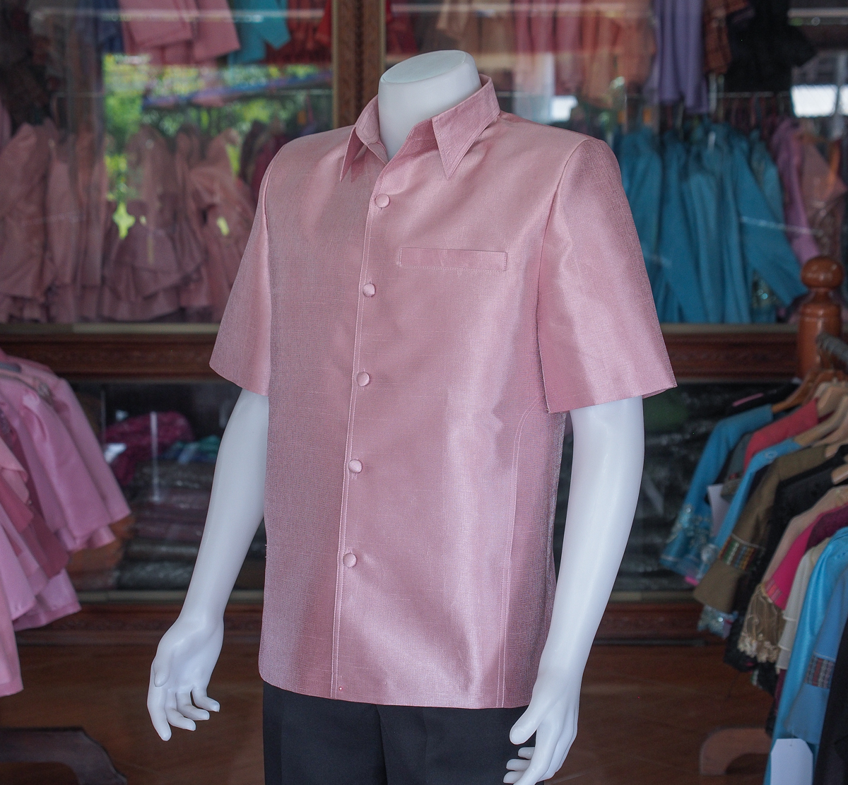 เสื้อสูทไหมมุก สีกะปิ ไซส์ 2XL