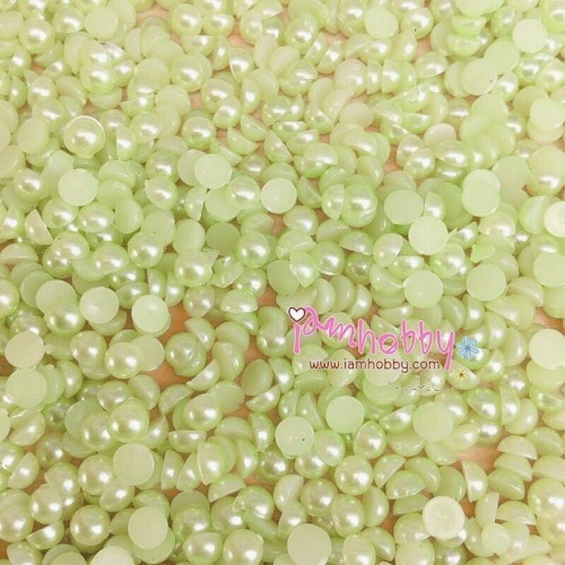 มุกครึ่งซีกโทนสีหวาน ขนาด 4 มิล (แพ็คละ 200 ชิ้น/สี) (เลือกสี)