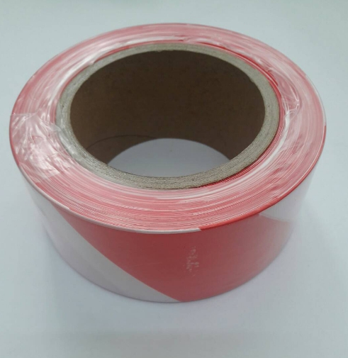 เทปกั้นเขต ( เทปยูโร ) สีแดง-ขาว กว้าง 5 ซม. ( 2 นิ้ว ) ยาว 200 เมตร ไม่มีกาว