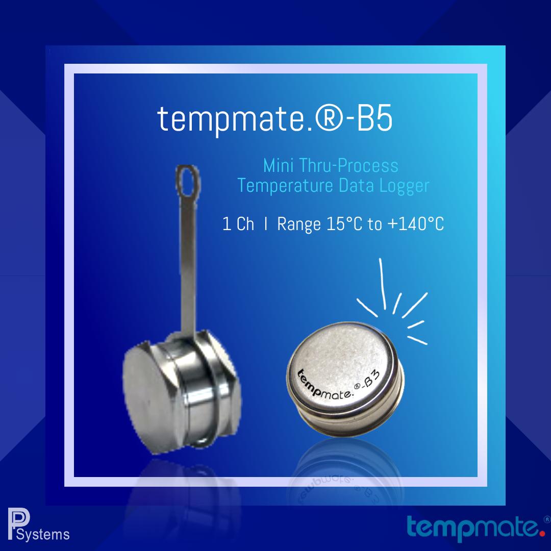 tempmate.®-B Series Mini Temperature Data Logger for Process Monitoring l เครื่องบันทึกอุณหภูมิขนาดเล็ก กระดุมวัดอุณหภูมิ สำหรับวัดอุณหภูมิในไลน์ผลิตสินค้าอุณหภูมิไม่เกิน 140°C
