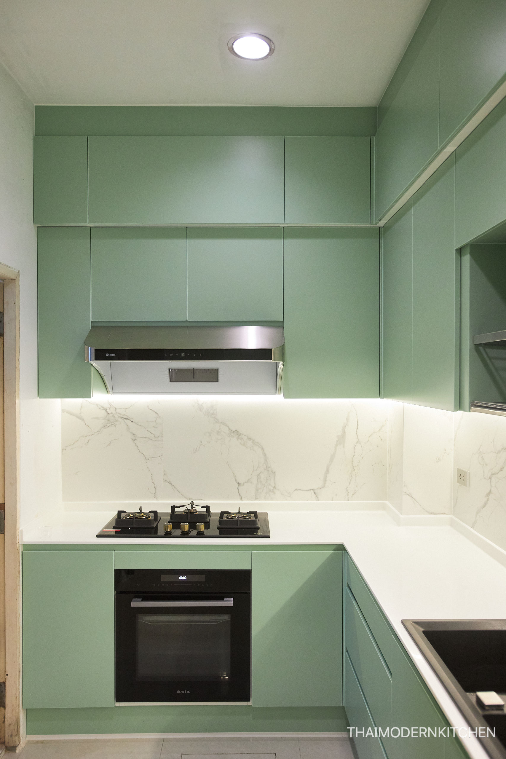 ครัวบิ้วอิน บ้านคุณกิตติศักดิ์ ราคา 140,000 -ทำตู้บน 2 ชั้น