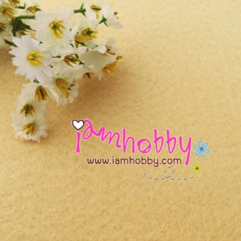 ผ้าสักหลาด สีพื้น สีเบจ แบบแข็ง หนา 1 มิล