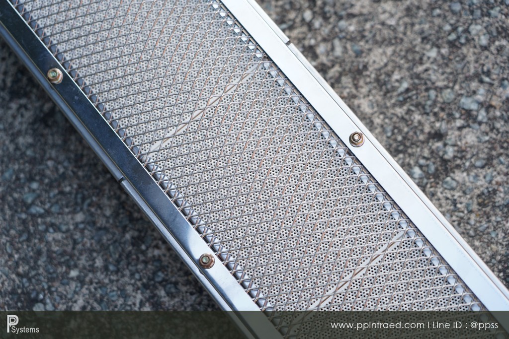 หัวเตาอินฟาเรด KOMPAC MC-20 6.3kW เหล็กแผ่นขึ้นรูปชุบอลูมิเนียม ขนาด 585x132x79