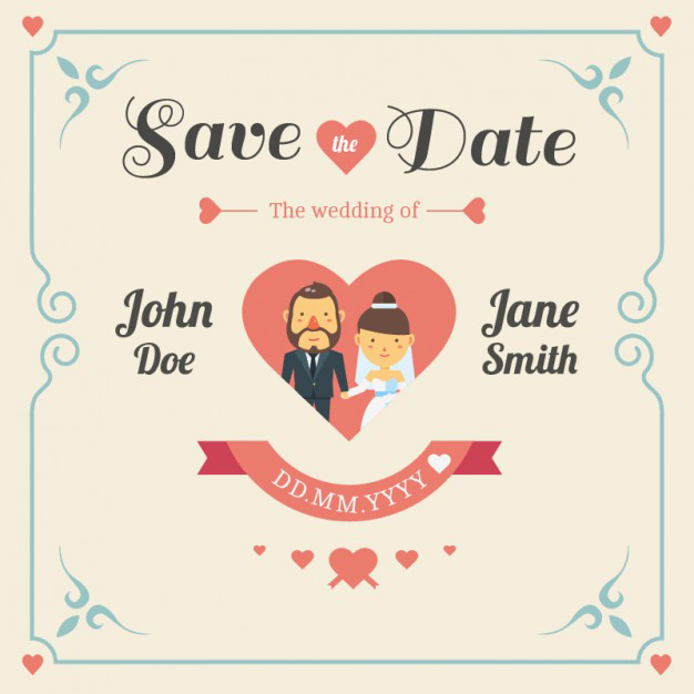 การ์ดแต่งงาน Wedding card สไตล์การออกแบบดีไซน์แบบสีอ่อนๆและตกแต่งด้วยตัวการ์ตูนบ่าวสาวเพิ่มความน่าสนใจมากขึ้น การ์ดงานแต่ง ไว้สำหรับ เรียนเชิญแขกผู้มีเกียรติเข้ามาร่วมงานแต่งงาน // ตัวอย่างดีไซน์ การ์ดแต่งงาน การ์ดเชิญ การ์ดสวยๆ