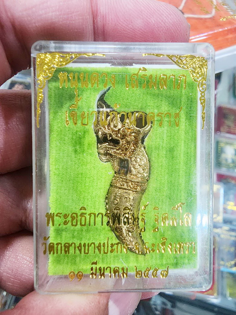 หลวงพ่อฟู วัดบางสมัคร เขี้ยวแก้วนาคราช เนื้อทองทิพย์ 2557 (KP5377)