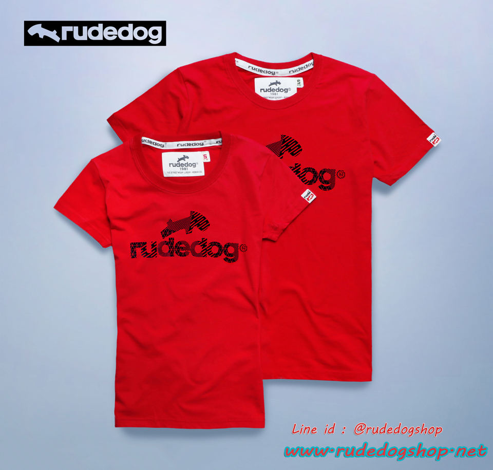 เสื้อยืดผู้หญิง rudedog รุ่น Logo 2018 (โลโก้ 2018) สีแดง