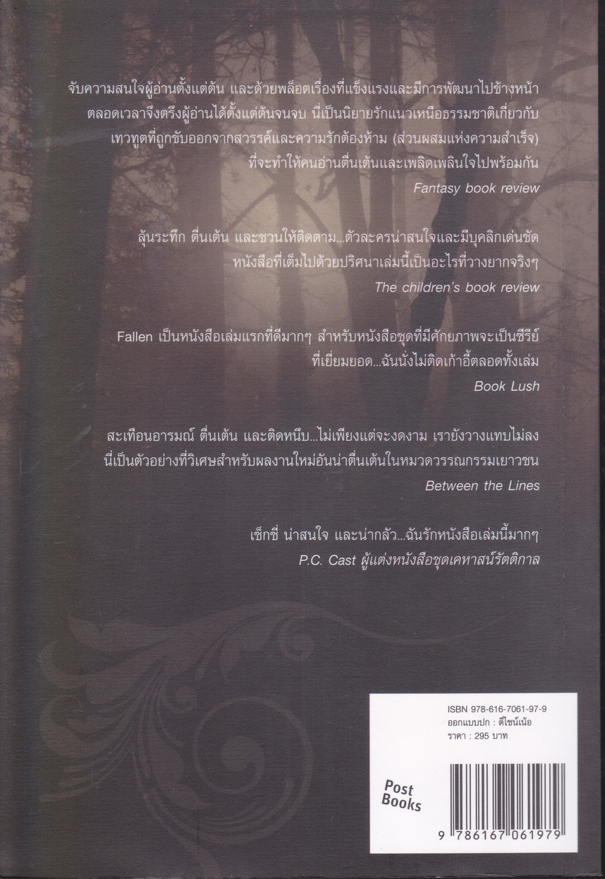 นิยายชุด The Fallen เล่ม 1 เทวทัณฑ์ ผู้เขียน ลอเรน เคท