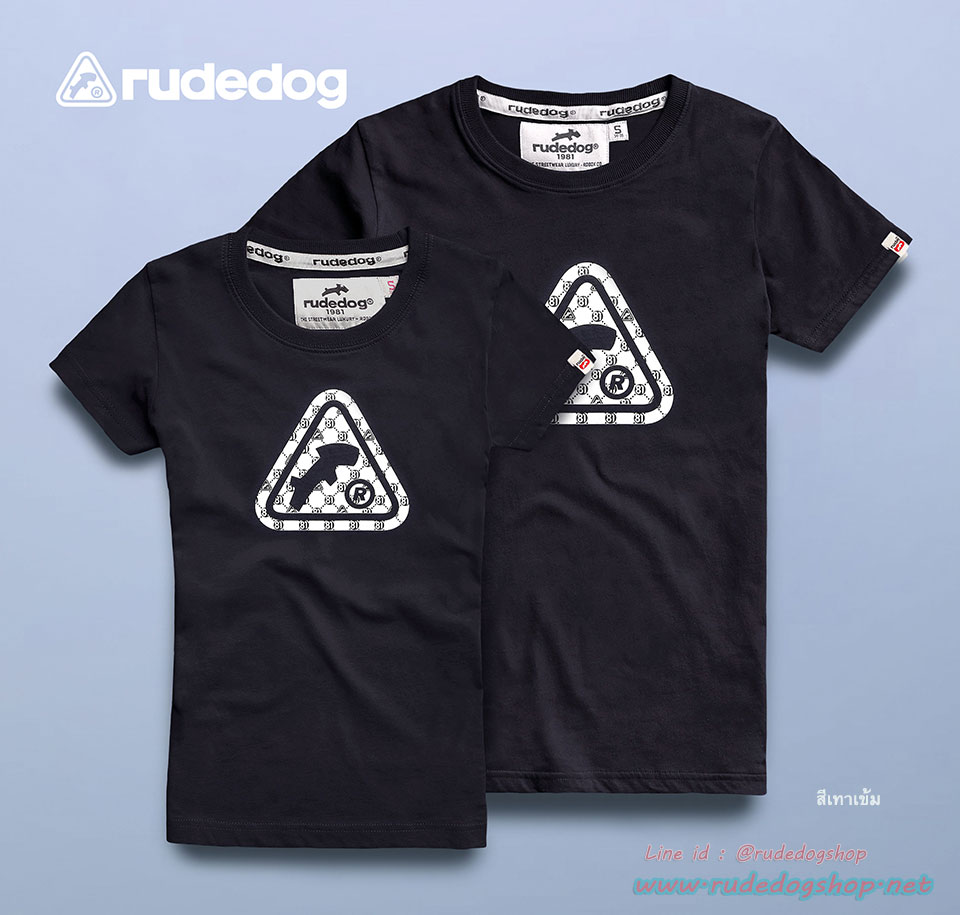 เสื้อยืดแขนสั้นผู้หญิง rudedog รุ่น Captain (กัปตัน) สีเทาเข้ม