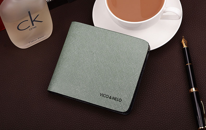 กระเป๋าสตางค์หนังแท้ Vico&Nelo 003 [สีเทา]