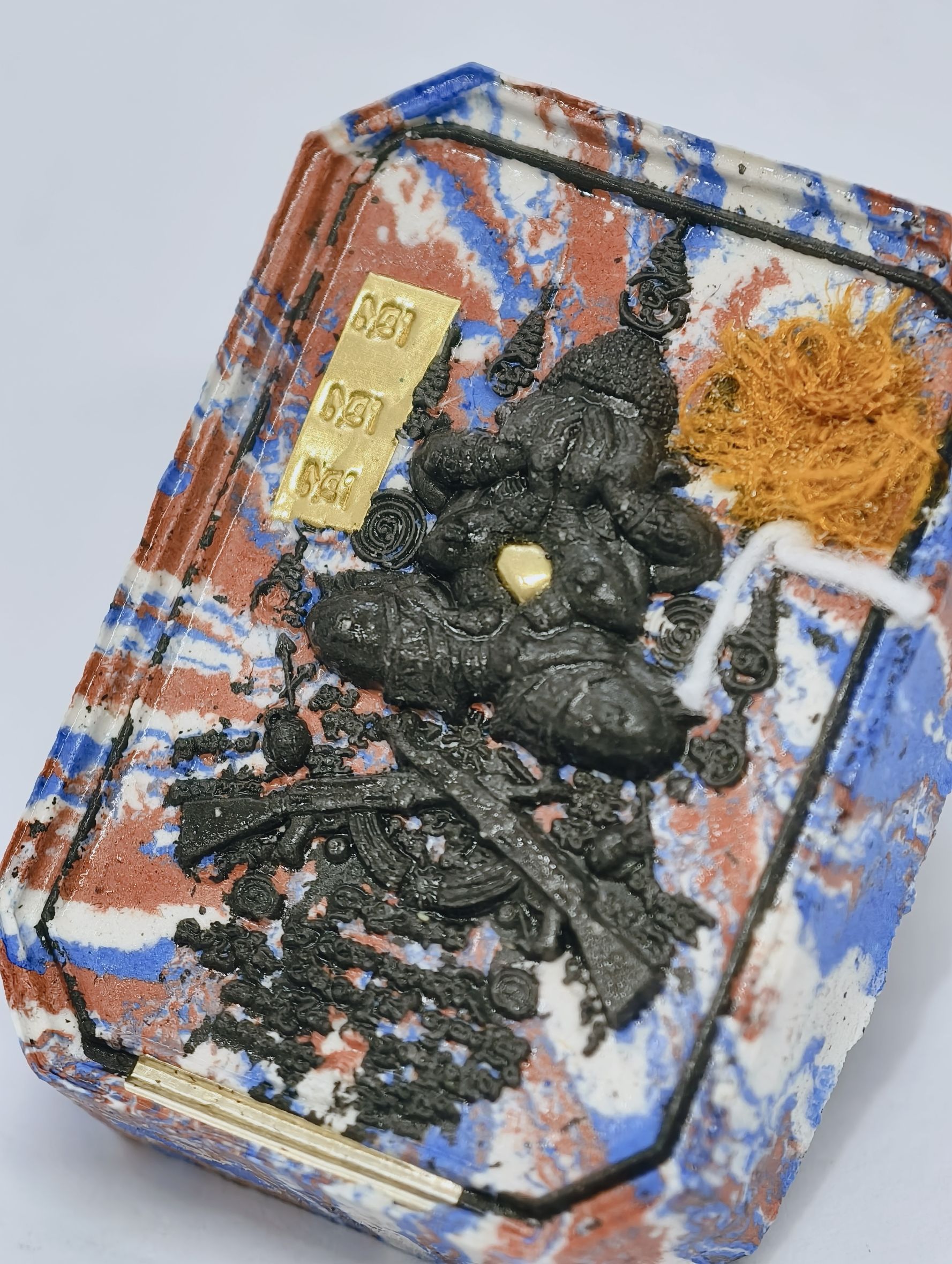 หลวงปู่มหาศิลา วัดโพธิ์ศรีสะอาด พระปิดตานั่งปืน มหาอุตม์พิทักษ์ไทย ตะกรุดเงิน KA2371