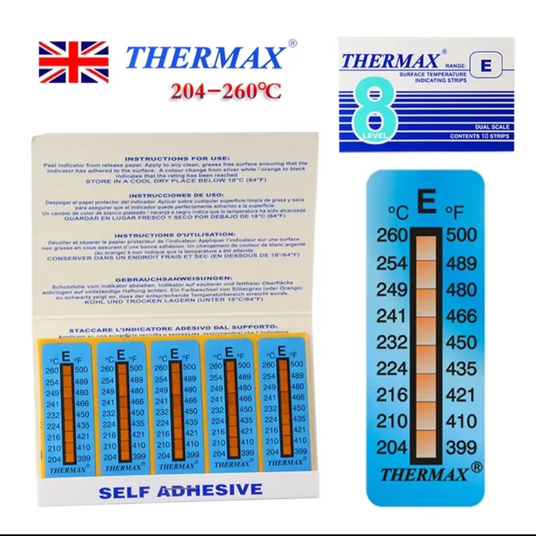 THERMAX 10 Level Heat-sensitive single use temperature detection strips 204-260°C l แถบวัดอุณหภูมิแบบครั้งเดียว ย่าน 204-260 องศาเซลเซียส สำเนา