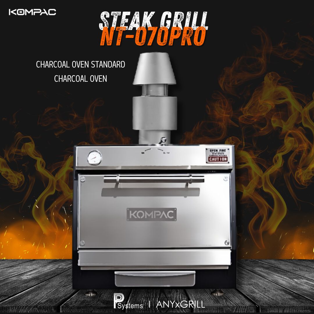 KOMPAC x NT-070PRO Premium Charcoal Oven l เตาย่างถ่านโครงสร้างปิด รสชาติรมควันโดดเด่น กลิ่นถ่านหอมๆ สำหรับร้านอาหาร