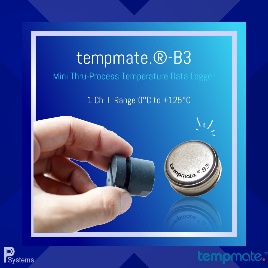 tempmate.®-B Series Mini Temperature Data Logger for Process Monitoring l เครื่องบันทึกอุณหภูมิขนาดเล็ก กระดุมวัดอุณหภูมิ สำหรับวัดอุณหภูมิในไลน์ผลิตสินค้าอุณหภูมิไม่เกิน 125°C